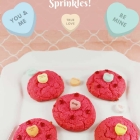 Strawberry Cake Mix Cookies with Valentine's Day Candy Sprinkles!