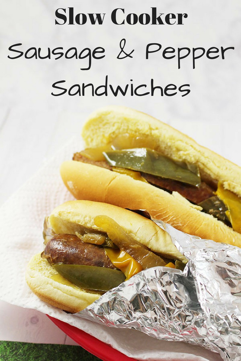 Game Day Slow Cooker Sausage & Pepper Sandwiches