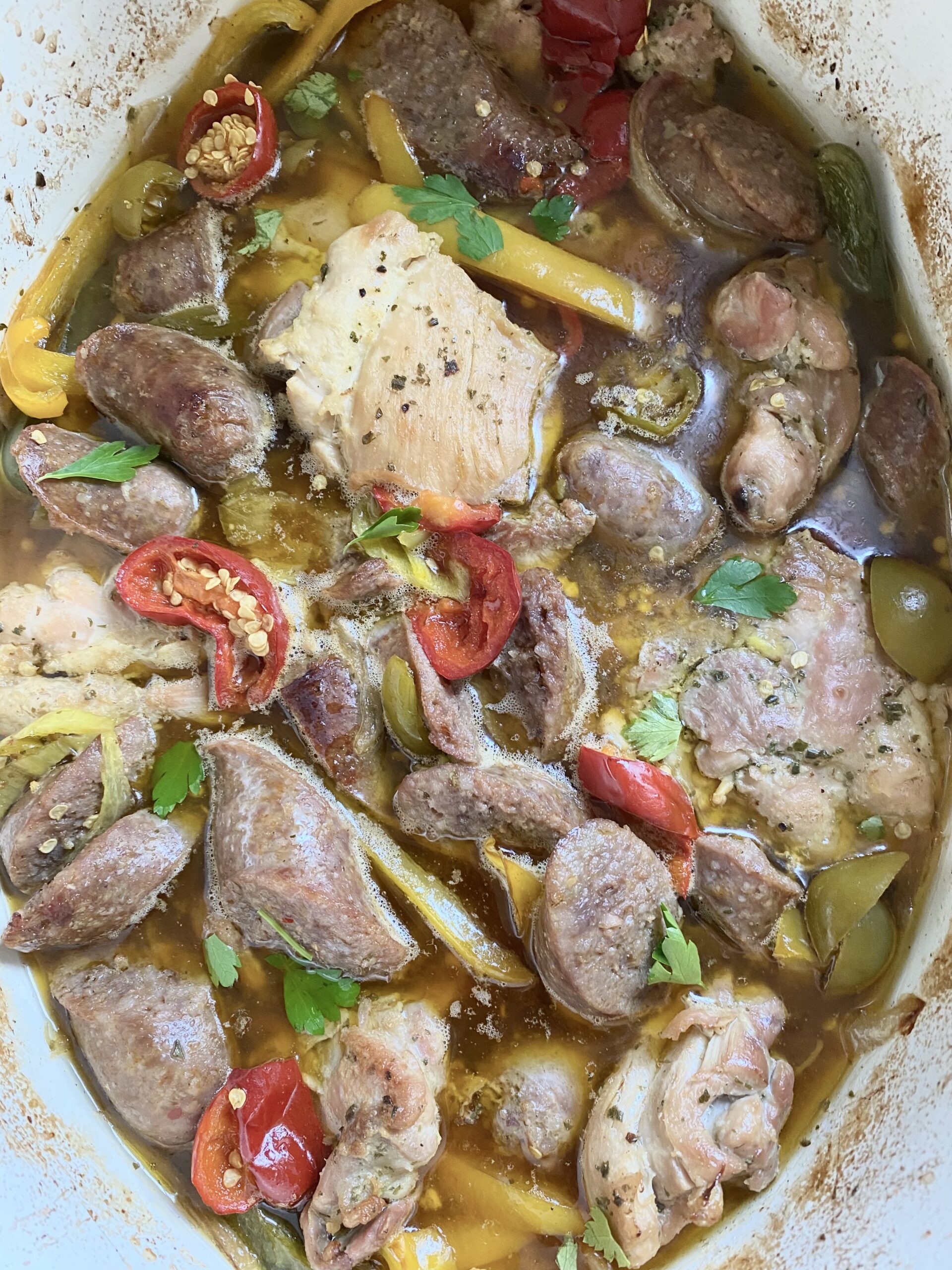 Scarpariello chicken Recipe with sausage and peppers